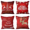 Christmas Red Pillow Case Nordic Festival Home Fabric Sofa Short Plush Printed Cushion Cushion Cover