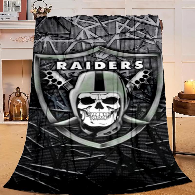 1PC Rai-ders Football Legacy Flannel Blanket Gift, Suitable for Both Men And Women, Soft Ideal for Beds And Sofa, Birthday Or Christmas Gift