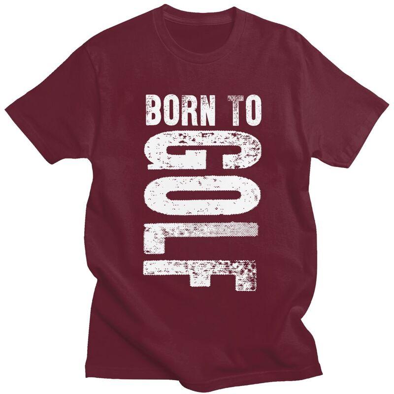 Мужская футболка Custom Classic Born To Golf, спортивная, с коротким рукавом, уличный стиль, топ, 100% хлопок, приталенная футболка
