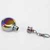 1PC Portable Round Bottle 304 Stainless Steel Bottle 1 Oz with Keychain Liquor Bottle