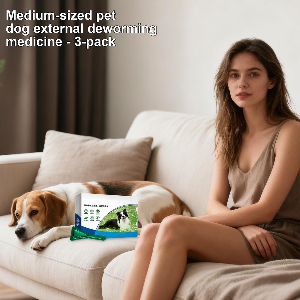 3 упаковки (всего 1,5 мл) Местное противопаразитарное средство для лечения и профилактики заражения блохами и клещами у кошек и собак