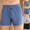 High Waist Elastic Waistband Thin Men Panties Solid Color Loose Shorts Briefs