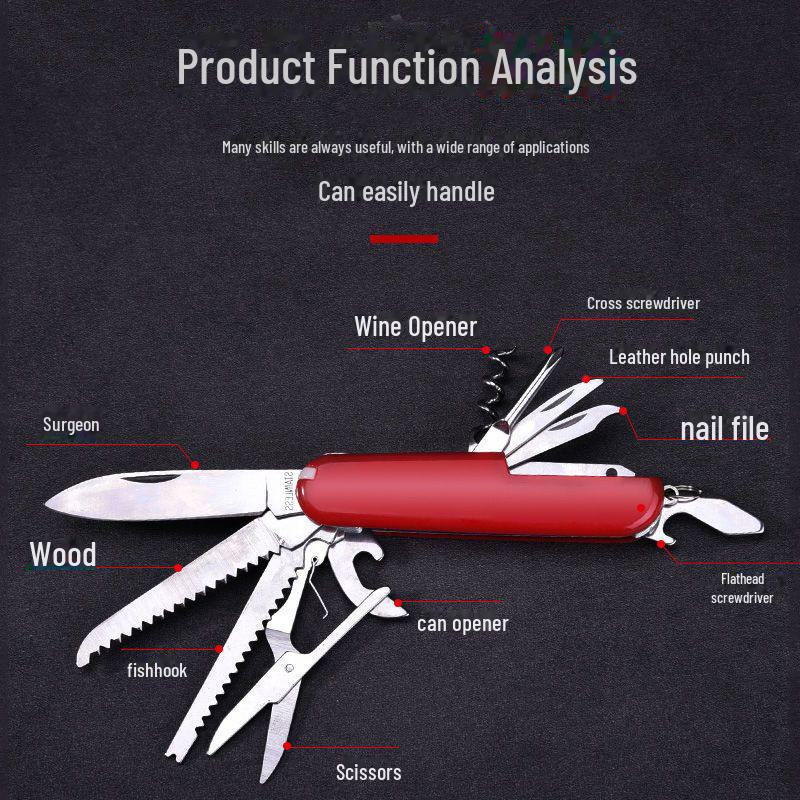 Многофункциональный складной нож Swiss Army – мини-инструмент для отдыха на природе 11 в 1
