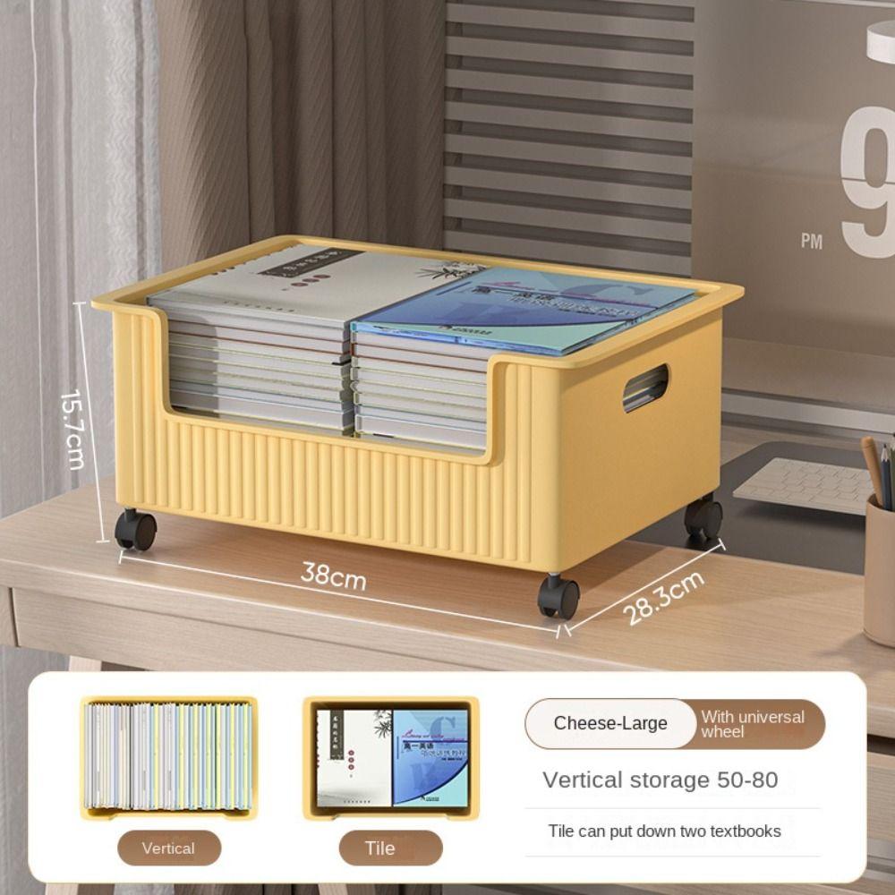 Student Classroom Books Finishing Box with Wheels Letter File Tray Durable Holding Box
