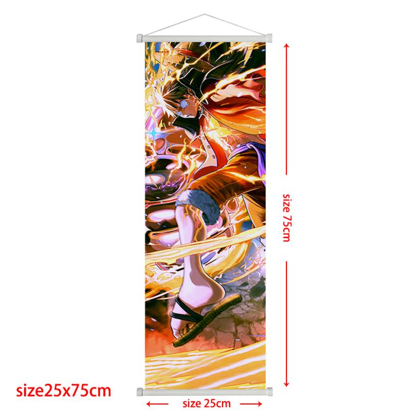 Anime One Piece Scroll Canvas Painting Zoro Sanji Luffy Home Decor Wall Hanging Ace Nami Hancock Poster Wall Art Room Decor