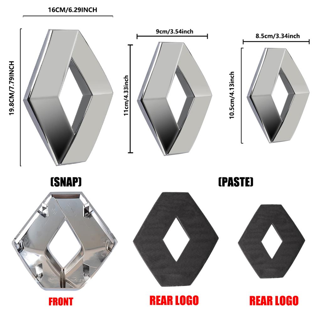 For Renault 2026 New Hub Caps Car Hood Front Grill Emblem Tail Trunk Logo Cover Decoration For Renault Loguna Duster Zoe Scenic