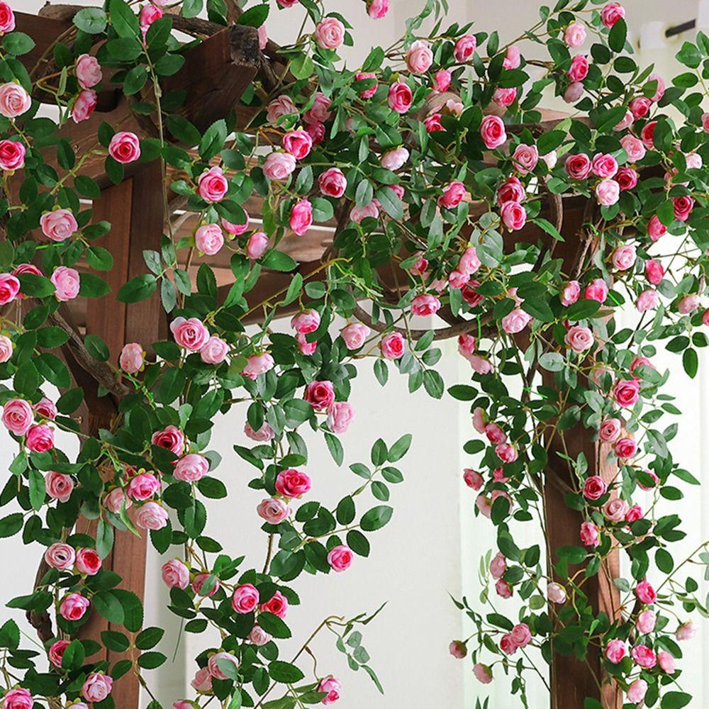 54/60 Головок Искусственные Розы Цветы Лоза Реалистичное Прикосновение Украшение Букет Искусственный Цветок Декор Балкона