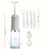 Ирригатор для полости рта, портативный стоматологический ирригатор, USB перезаряжаемый водоструйный нить, зубочистка, 4 струйных наконечника, 220 мл, 3 режима, IPX7, 1400 об/мин