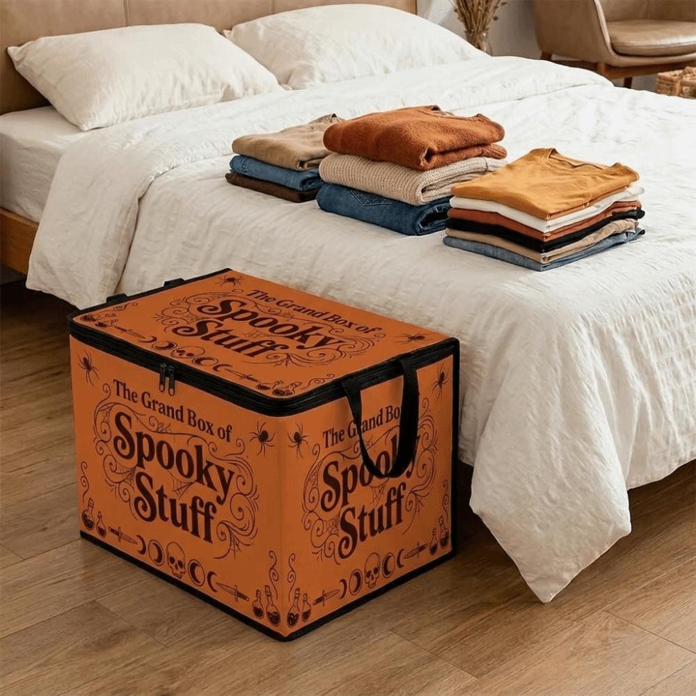 Large Capacity Spooky Stuff Storage Container Space Saving Gothic Storage Basket Bedroom