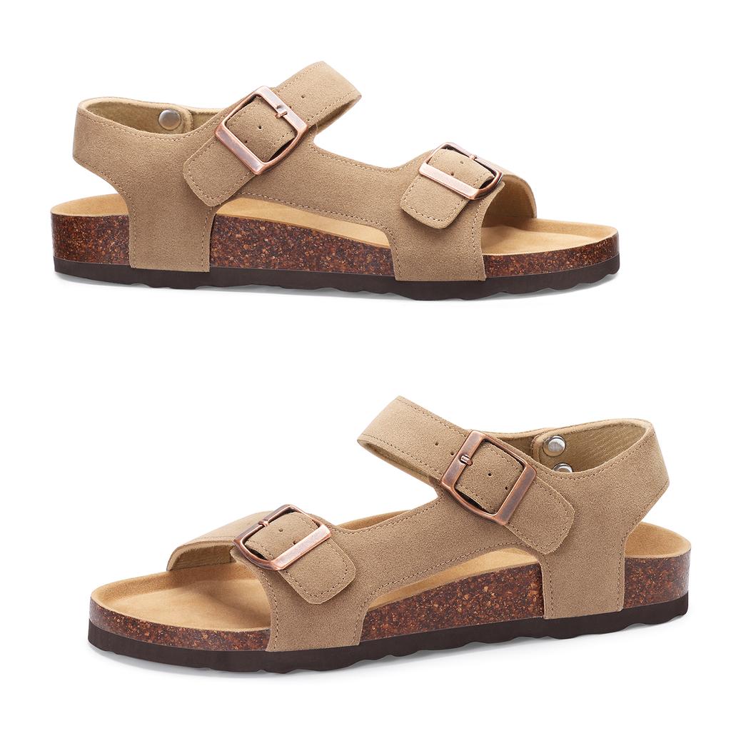 Модные летние женские сандалии Litfun с поддержкой свода стопы, пробковой стелькой, открытым носком, спортивные сандалии, нескользящие, удобные, плоские пляжные шлепанцы