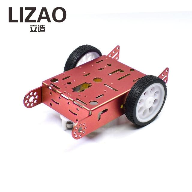LIZAO 2WD Алюминиевый 2WD Автомобиль Образовательные Игрушки Новый Сплав Шасси Автомобиля Умный Робот Шасси Автомобиля Умный Робот DIY Набор MBOT Автомобиль
