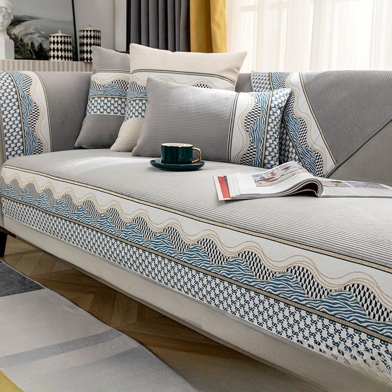 Простая подушка для дивана в скандинавском стиле, универсальный нескользящий чехол для дивана Four Seasons, светлая синель, роскошная подушка, спинка, полотенце