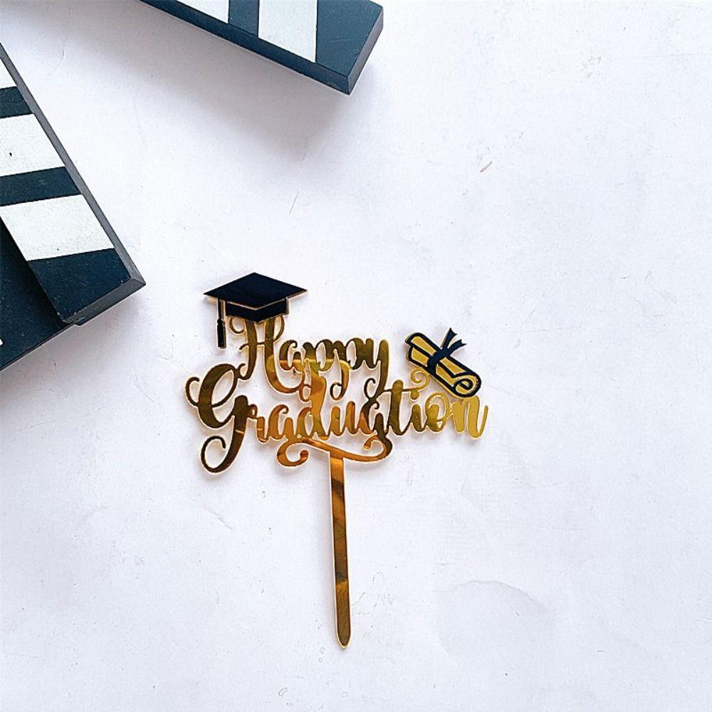 Акриловые украшения для торта Happy Graduation Cap, украшения для торта на выпускной вечер