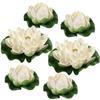 6Pcs Floating Plants Water Lily Artificial Lotus Flower Leaf Pond Garden Decor