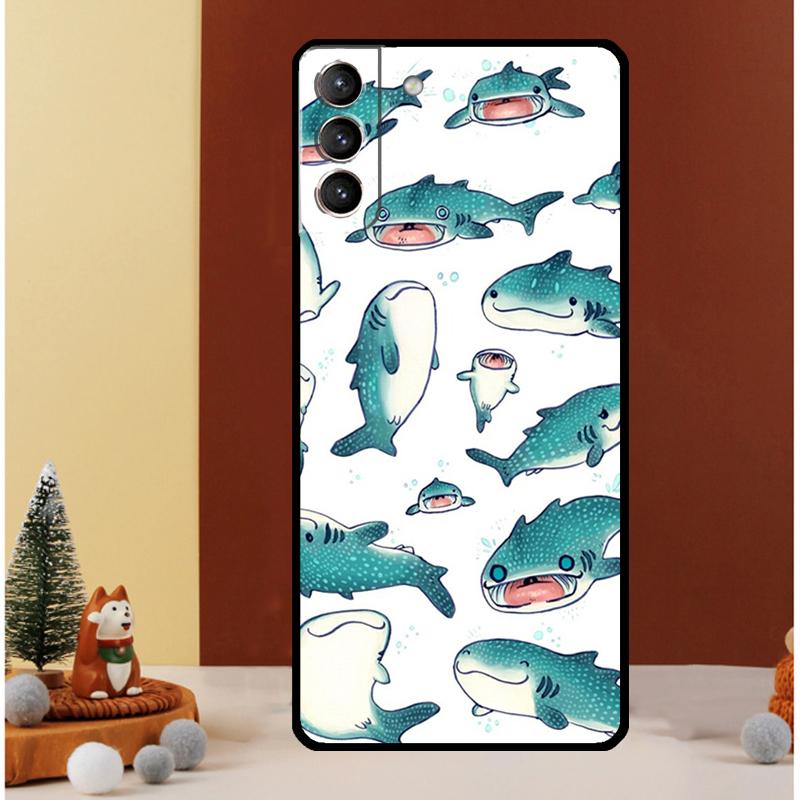 Чехол Кит-акула для Samsung Galaxy S23 Ultra S24 S22 Note 20 Ultra 10 Plus S8 S9 S10 S20 S21 FE