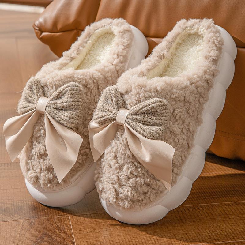Cotton Slippers Women's Autumn and Winter Home Non-slip Warm Plush Cotton Shoes Men's Supermarket