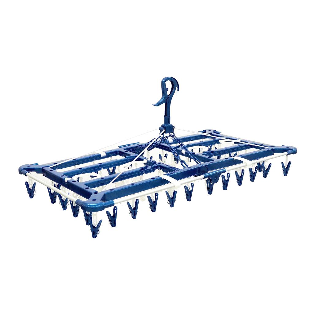 Towa Sangyo Laundry Drying Laundry LST Towel Concealed Drying 52 Double Fits Bath Towels and Face X 84 X 36 Cm Rack, Hanger, Rack, Pinch, Blue, Hooks,