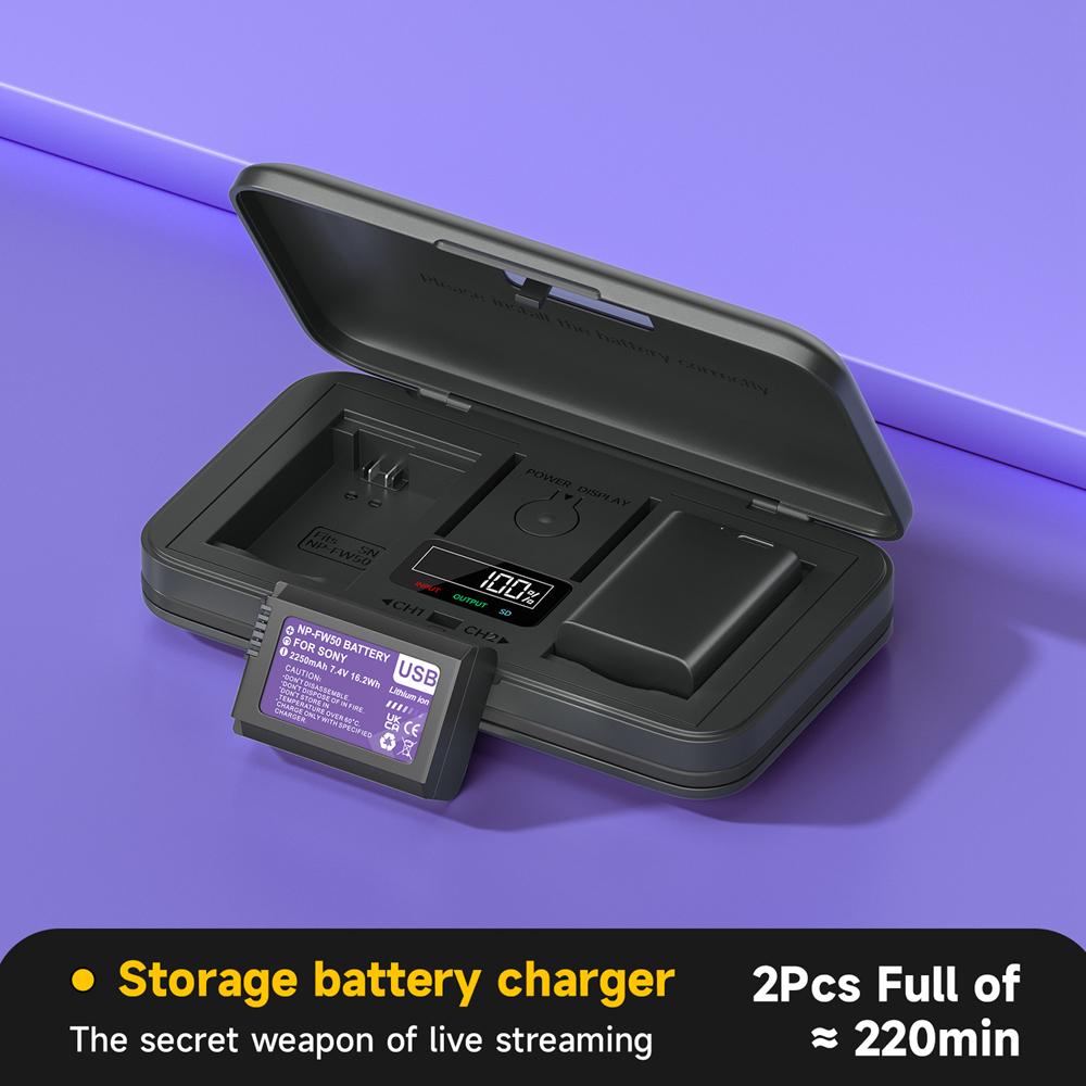 PALO 7,4 В 2250 мАч USB NP-FW50 NP FW50 NPFW50 Аккумулятор для Sony Alpha a 6500a 6300 a6000 a5000 a3000 NEX-3 a7R a7S NEX-7