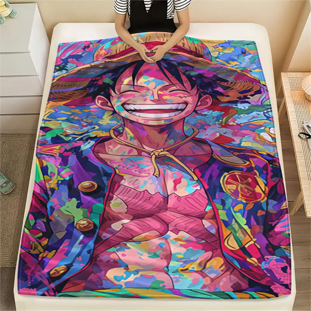 Luffy Warm Leisure Flannel Blanket, Unique Printed Cover for Bedroom Layout, Sofa, Bed and Chair Decoration.-TING