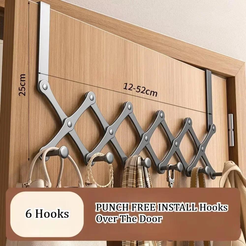 Вешалка для одежды на шкафу, масштабируемый крючок за дверью, водонепроницаемые износостойкие опоры для одежды, неперфорированная стойка для органайзера в спальню