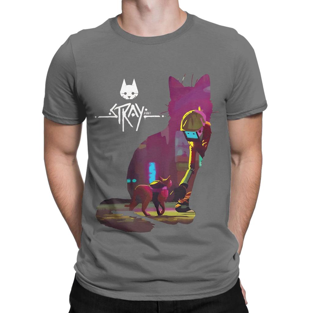 Stray Game City Art Funny Graphic 100 Cotton TShirt Stray Tees Tops For Unisex