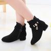 Girls' Ankle Boots Spring and Autumn Girls High Heel Short Boots Children's Single Boots Medium and Large Children's Boots
