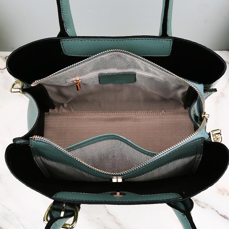 Handbag Light Luxury Genuine Leather Women's Bag Simple Atmosphere Wedding Bag Middle-aged Women's Bag Temperament Mother's Handbag