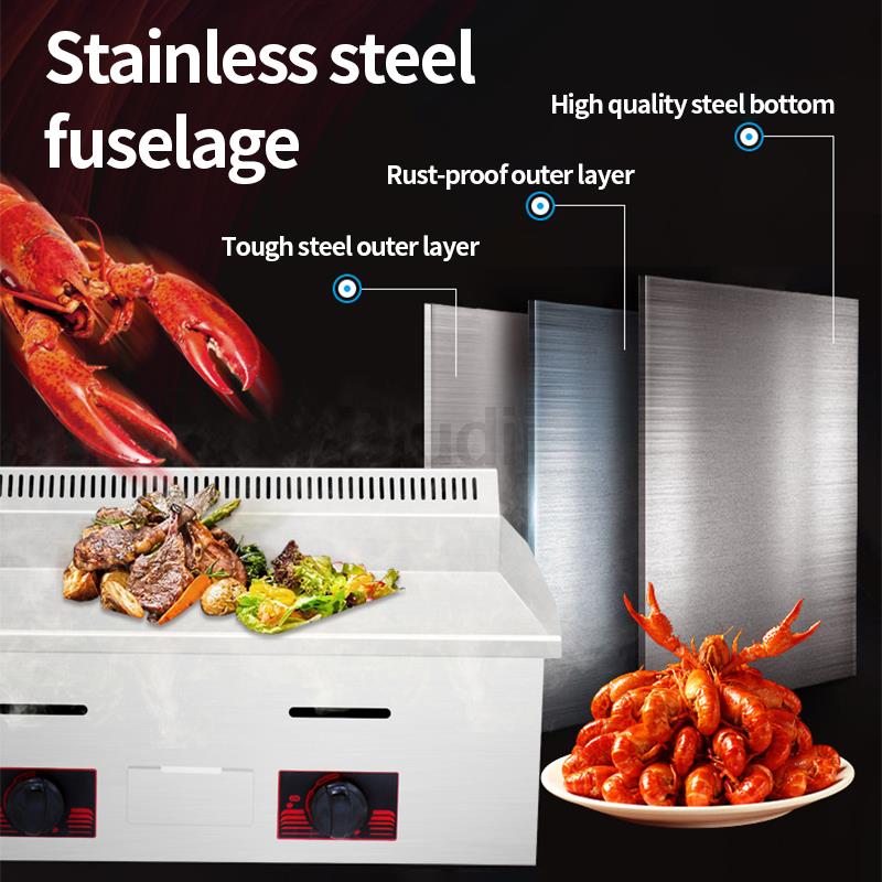 Коммерческий гриль Газовая блинная печь Жареный стейк Жареный кальмар Чугунная плита Жареный рис Газ Холодный лист лапши Жарочный прилавок