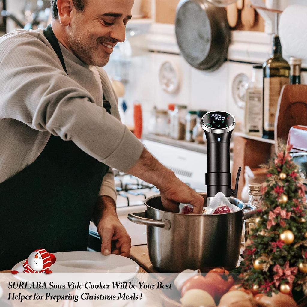 Smart Sous Vide Cooker, Wifi Cook 1100W Precision Cooking Pot,Temp Setting 25-95 °C + Timer, IPX7 Waterproof, Ideal for Preparing Dinners