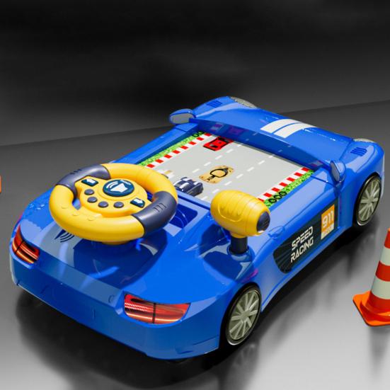 Детский симулятор вождения с легкой музыкой, регулируемая скорость, обучающая игрушка-руль для малышей, интерактивная ролевая гоночная настольная игра