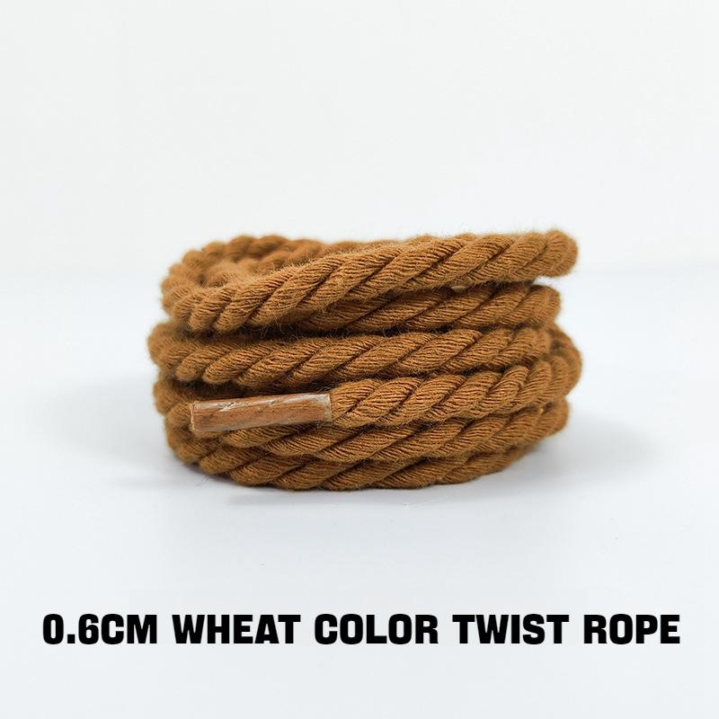 Круглые шнурки AF1/AJ1 0.6СМ Более толстые хлопковые шнурки Витые веревочные шнурки для кроссовок ботинок шнурки для обуви 120/140/160СМ 1 пара