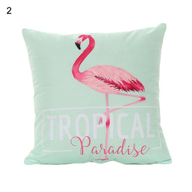 Длинноногий Фламинго Серия Льняная Наволочка Чехол для Подушки