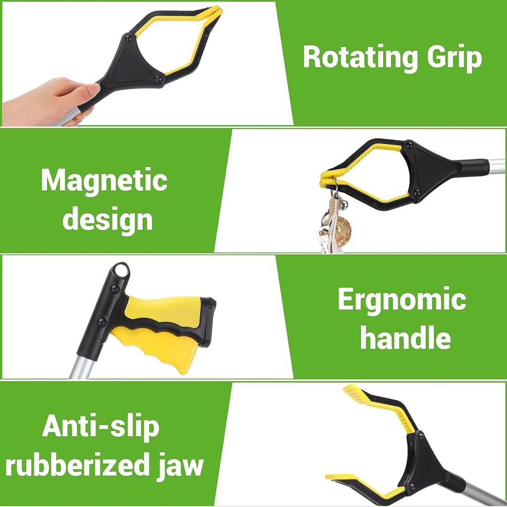 Инструмент для захвата, удлиненный складной захват, палка с прочной ручкой, магнитная противоскользящая челюсть, инструмент для захвата мусора
