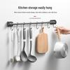 Stainless Steel No-Drill Wall-Mounted Kitchen & Bathroom Utensil Rack with Movable Hooks