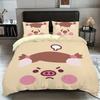 Cartoon Pig Duvet Cover Pillowcase Bedding Set BoyGirl Bedroom Decoration Children-Gift Single Double Large SizeZip Duvet Cover