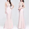 Women Wedding Bride Bridesmaids Elegant Round Neck Sleeveless Lace Maxi Long Dress Party Ball Gown