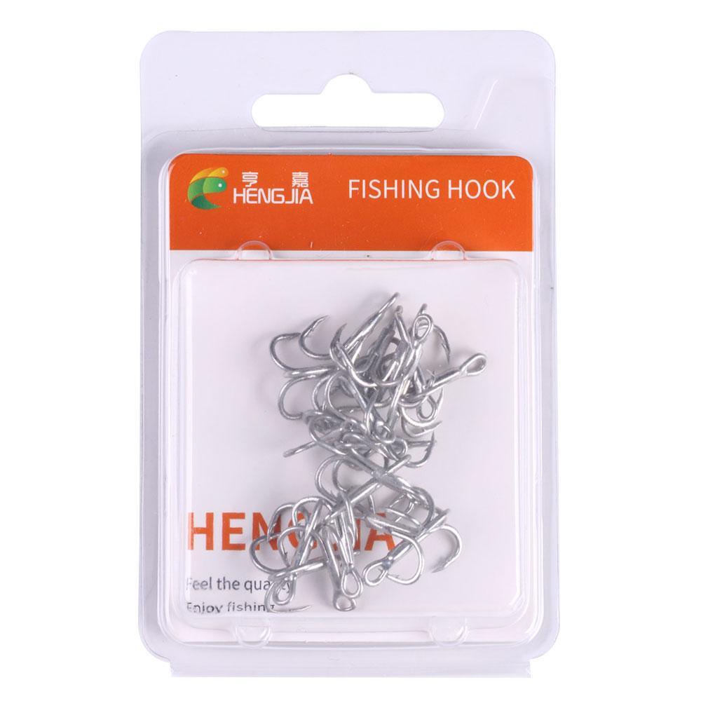 20Pcs/box Fishing Triple Hooks Casting Fishing Hook High Carbon Steel Super Sharp Strength Carbon Steel Angle Hook