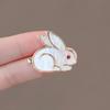 Women Rabbit Shape Brooch Shiny Rhinestones Inlaid Pin Enamel Surface Suit Collar Shawl Scarf Badge Costume Accessories