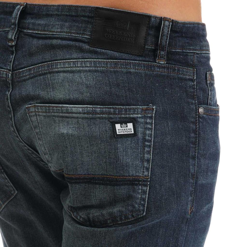 Weekend Offender Мужские зауженные джинсы с кожаной нашивкой