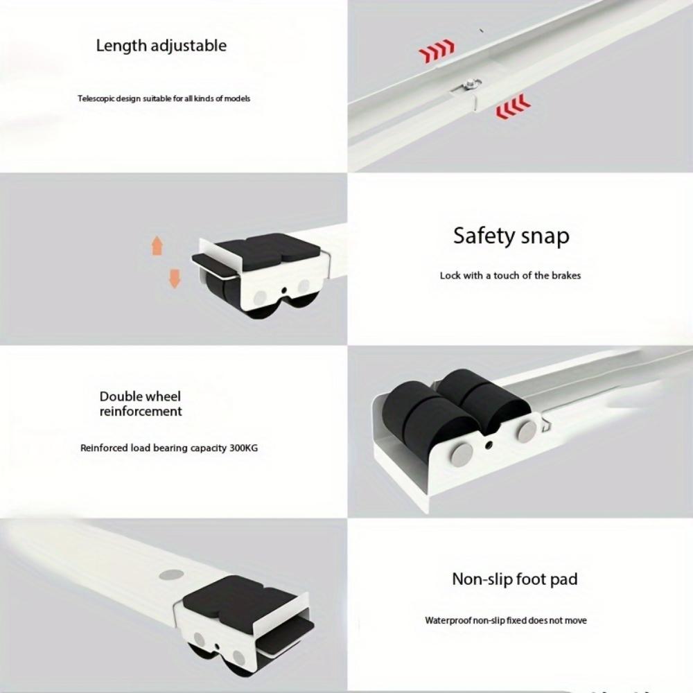 2 регулируемых по длине держателя для стиральной машины из нержавеющей стали 17.72-27, противоударные, нескользящие, устойчивые к ржавчине ножки для холодильника и прачечной