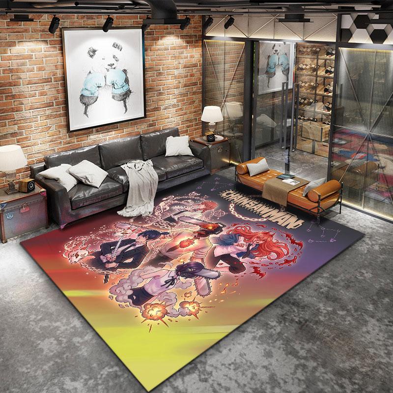 Chainsaw Man Carpet Rug For Living Room Bedroom Home Sofa Decoration Kids Play Nonslip Floor Mat