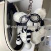 UK Flying Rabbit Plush Puppy Pendant Bag Charm - Cute Girl's Heart Keychain Accessory for Couples