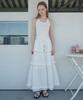 Opening Sunshine Lace Contrast Tiered Cotton Maxi Skirt White
