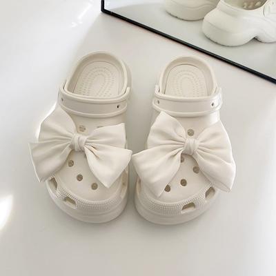 1 шт. зажим для обуви с бантом, пряжка для обуви в форме отверстия, женские украшения для обуви, декоративные зажимы, шелковая пряжка с подвеской в виде банта