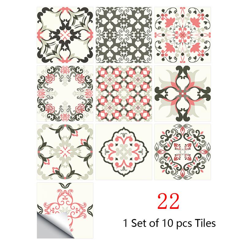 10 шт., кухонные украшения, плитка, наклейки, стикер на стену, водонепроницаемый цветок, плитка, домашний декор