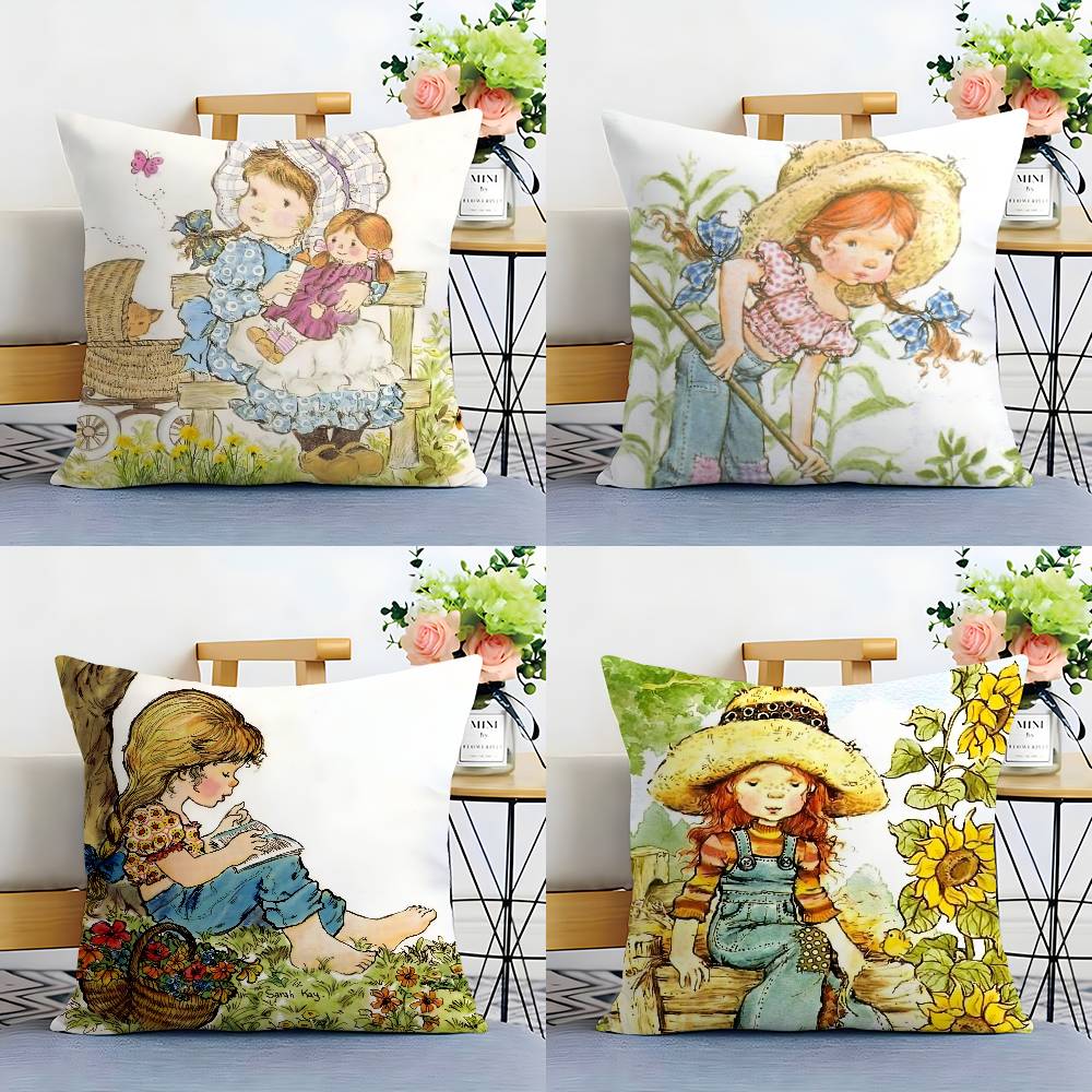 Art Pillow Case Sofa Living Room Bedroom Double-sided Printing Square Sarah Kay Swing Girl Cushion Nap Time Pillow Case