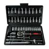 46pcs 1/4 Inch Ratchet Socket Repair Wrench Set Drive Socket Ratchet Wrench Combination Tools Kit For Car Repair