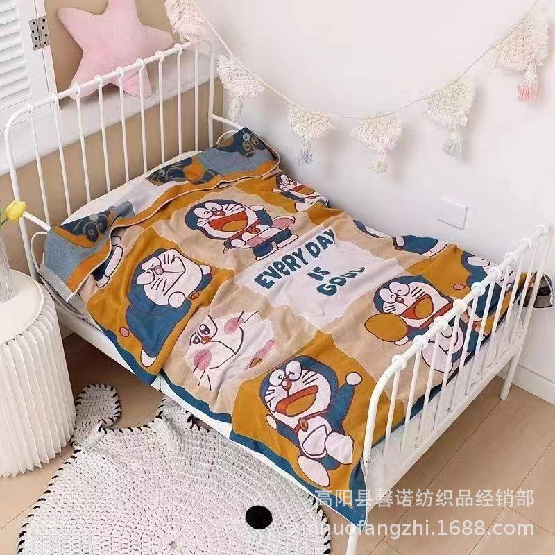 Four Seasons Baby Cotton Gauze Towel Quilt Newborn Cartoon Children's Baby Blanket Breathable Washed Cotton Lunch Break Blanket
