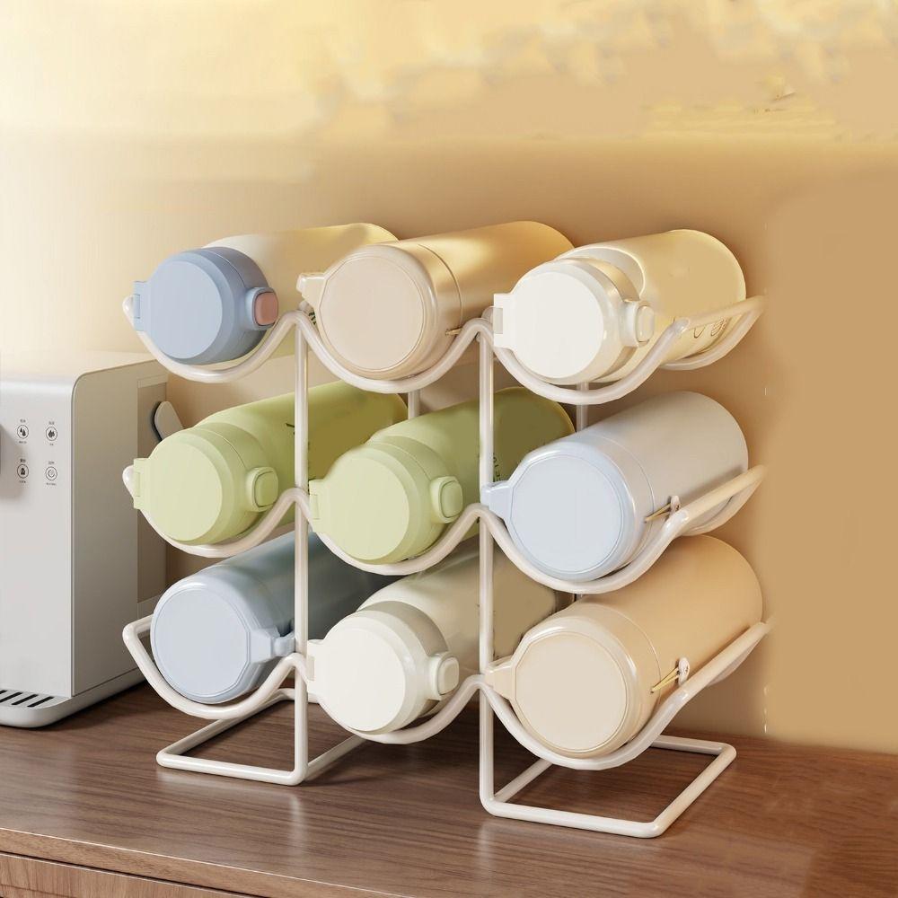 Iron Metal Cup Holder 2/3 Layers Water Bottle Storage Rack Durable Insulation Cup Holder Pantry