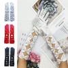 Длинные перчатки корейской невесты Элегантные перчатки с закрытыми пальцами Роскошные женские длинные варежки Вечерняя вечеринка